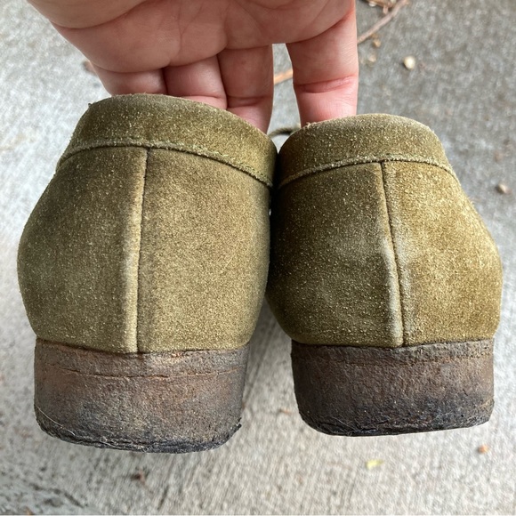 Clarks Swamp Green Low Cut Wallabees Crepe Sole 78102 Shoes Womens 8 EUC Desert - Picture 10 of 11